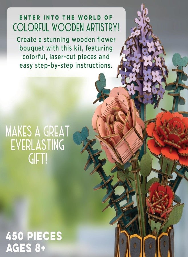 MindWare Bloomscapes Blossom Bouquet Wooden Flower Building Kit - Ages 8 and Up - Image 2